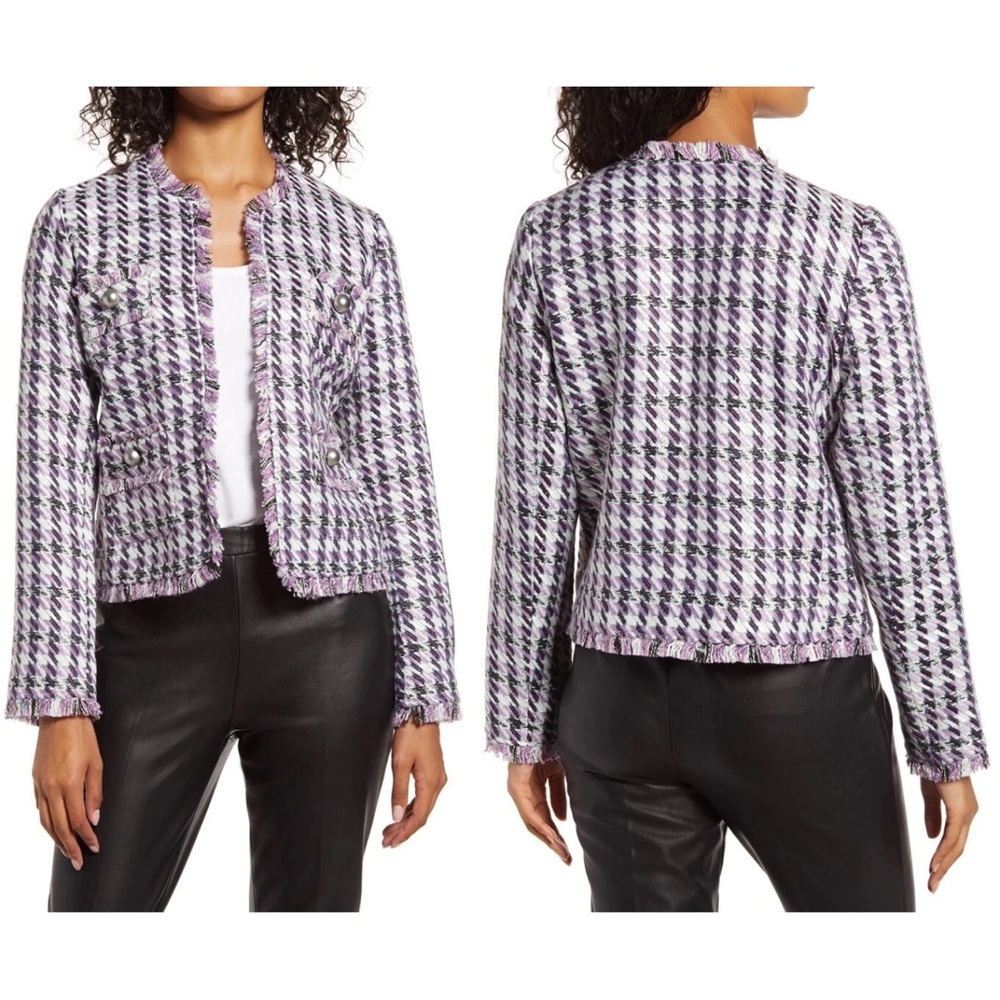 NWT Halogen LAVENDER MULTI Tweed Jacket Size L